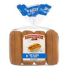 HOT DOG BUNS TOP SLICED 8PCS