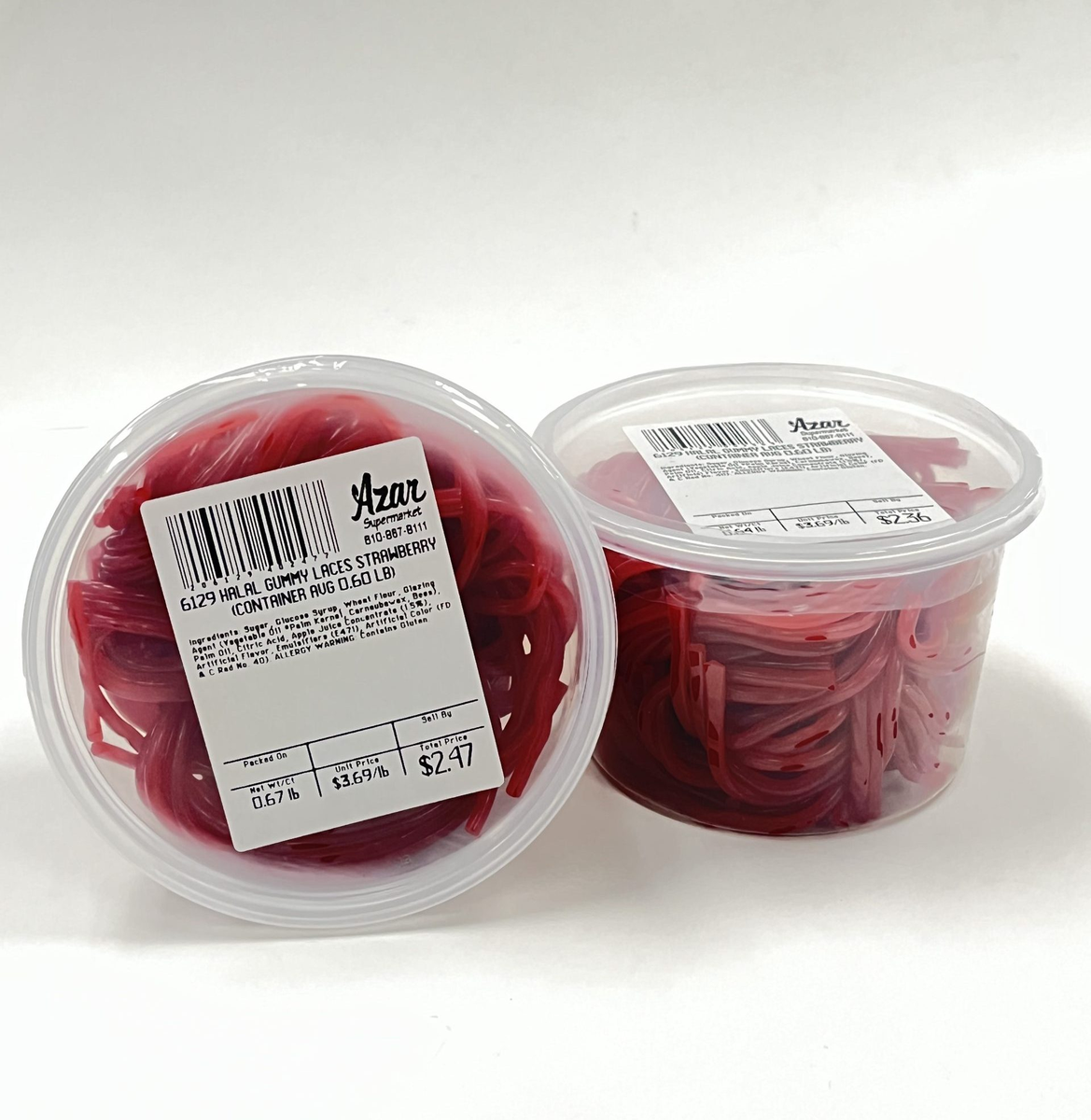 HALAL GUMMY LACES STRAWBERRY 6129