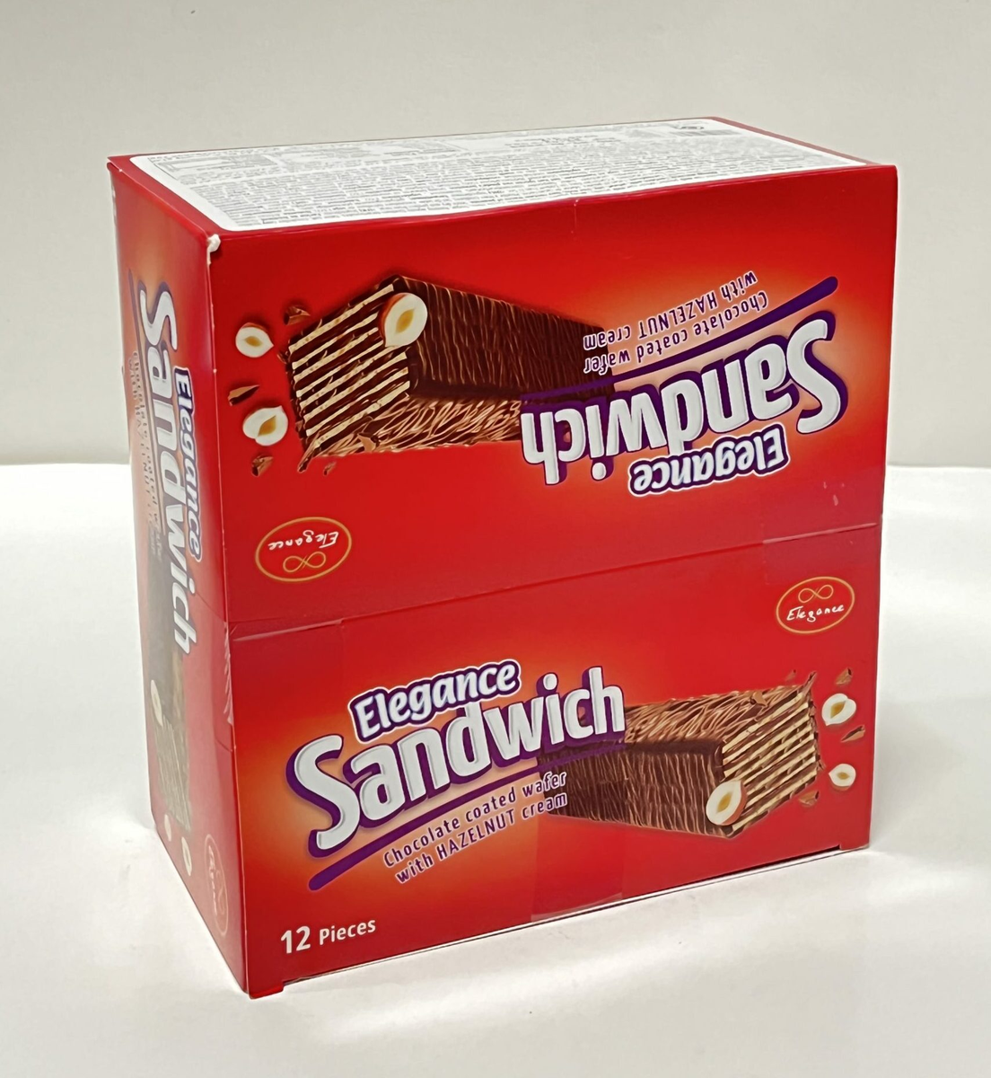 ELEGANCE WAFER W HAZELNUT BOX 12X50GR