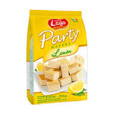 LAGO LEMON MINI PARTY WAFERS PRODUCT OF ITALY 250GR
