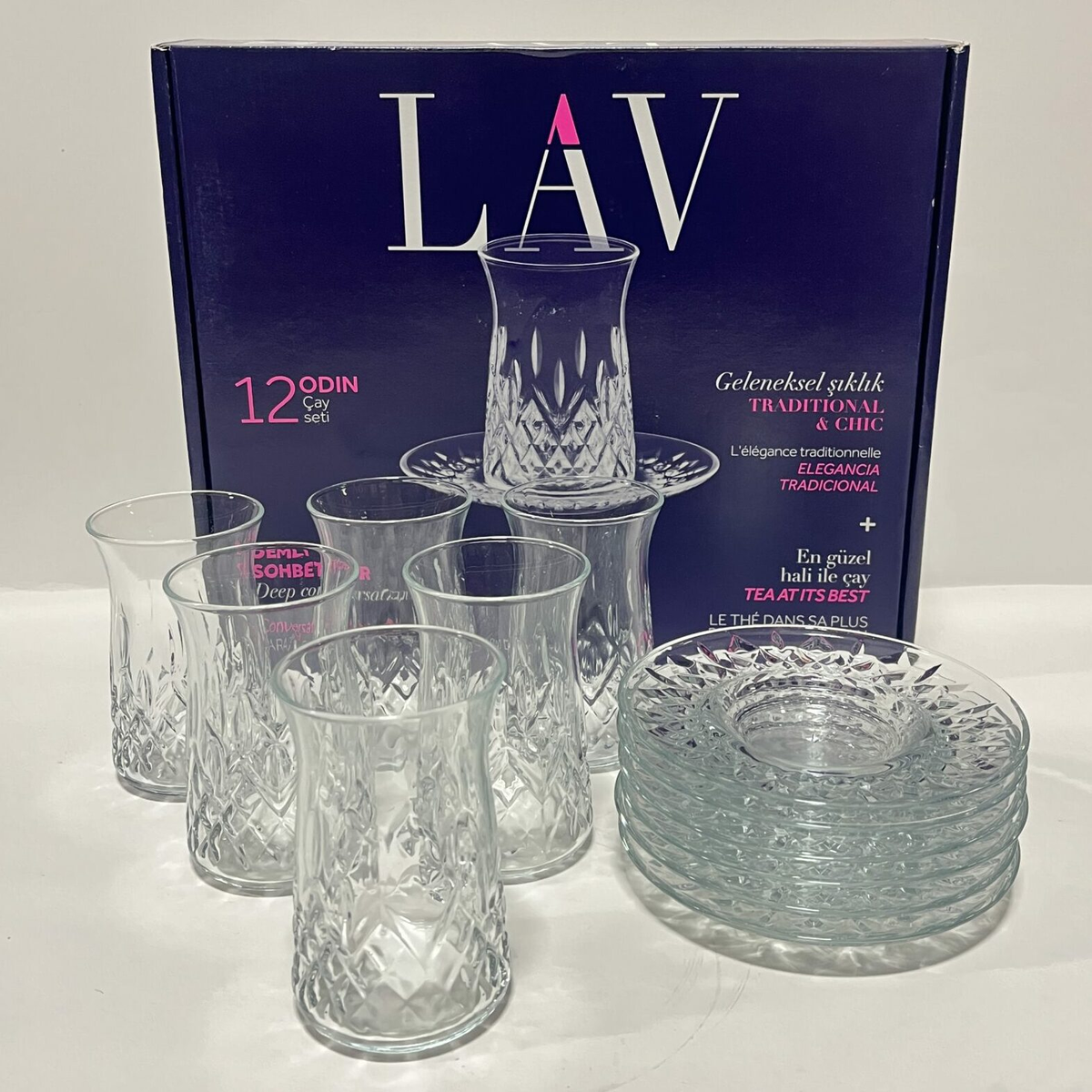 CUPS TURKISH TEA CLEAR GLASS AJAMI