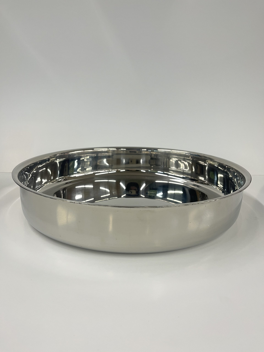 PHOENIX DEEP BAKING TRAY ROUND STAINLESS LARGE  34CM
