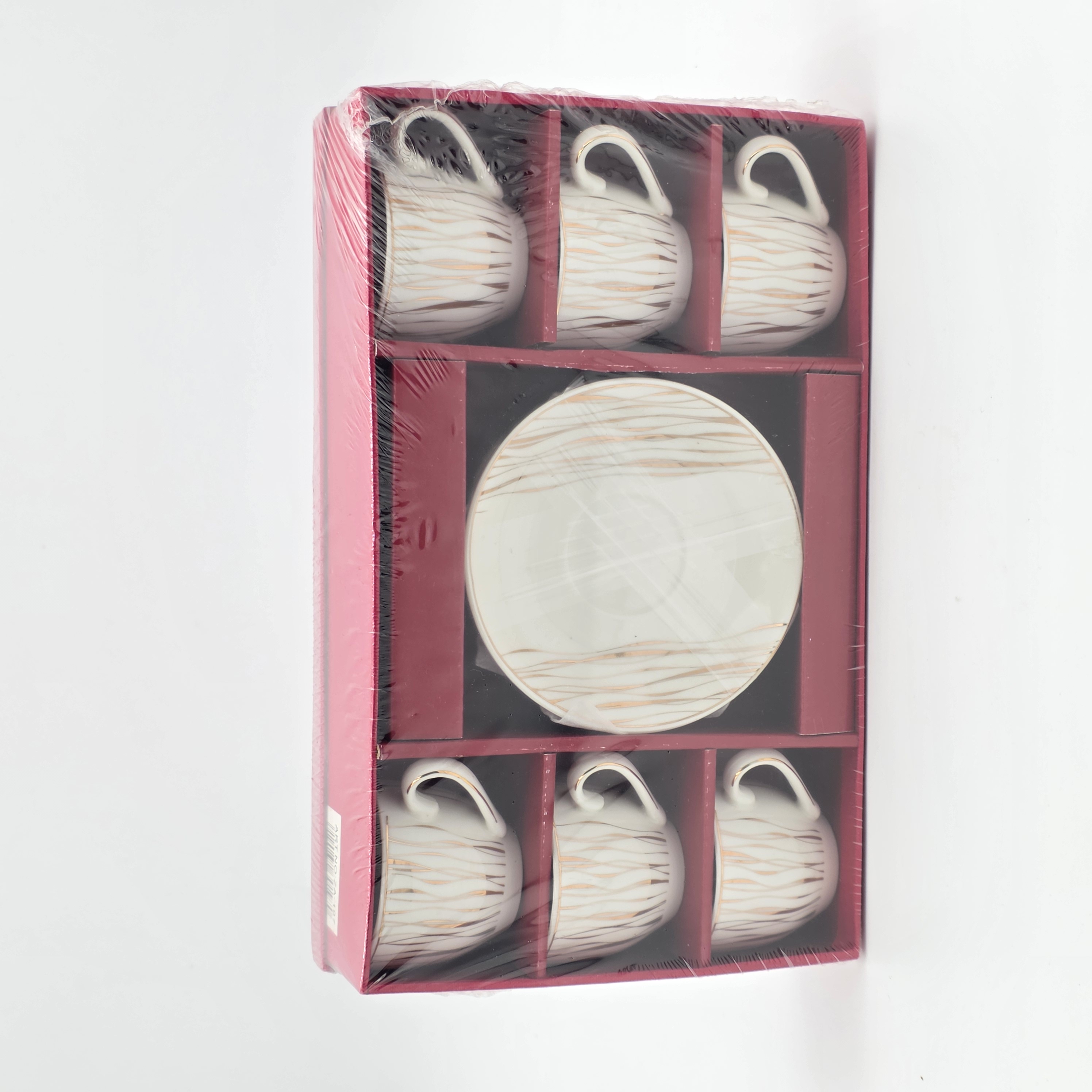 COFFEE CUPS WHITE GOLD W SAUCER