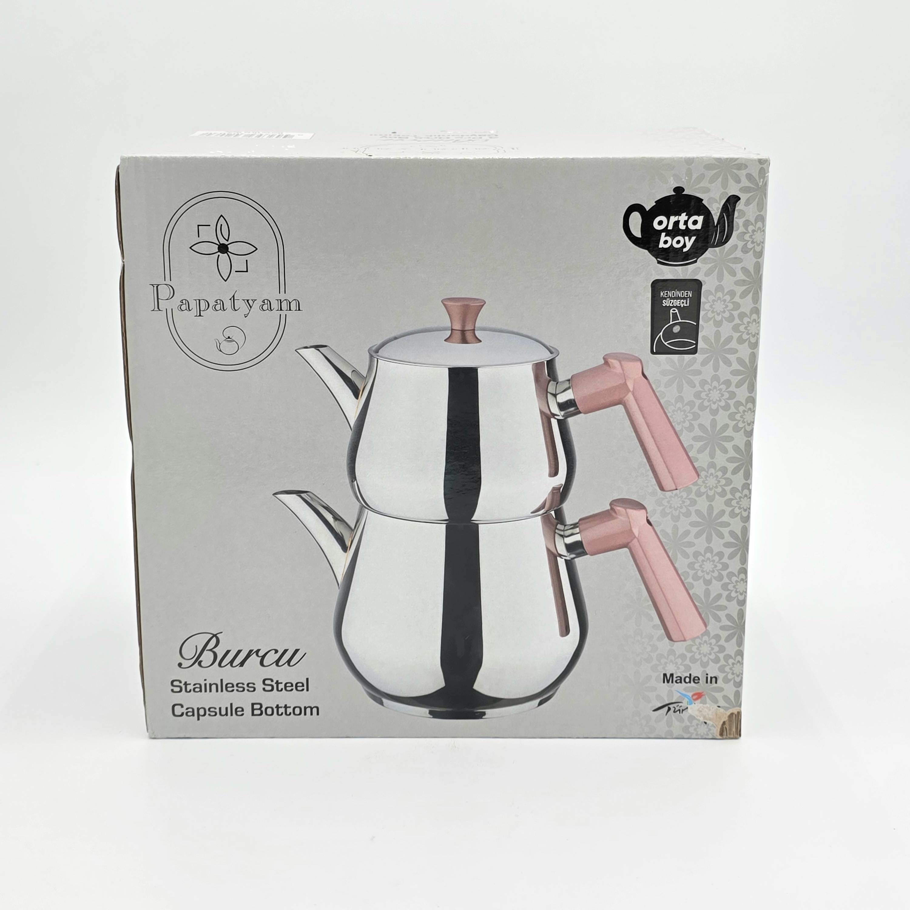 KETTLE TEA STAINLESS STEEL TURKISH DOUBLE