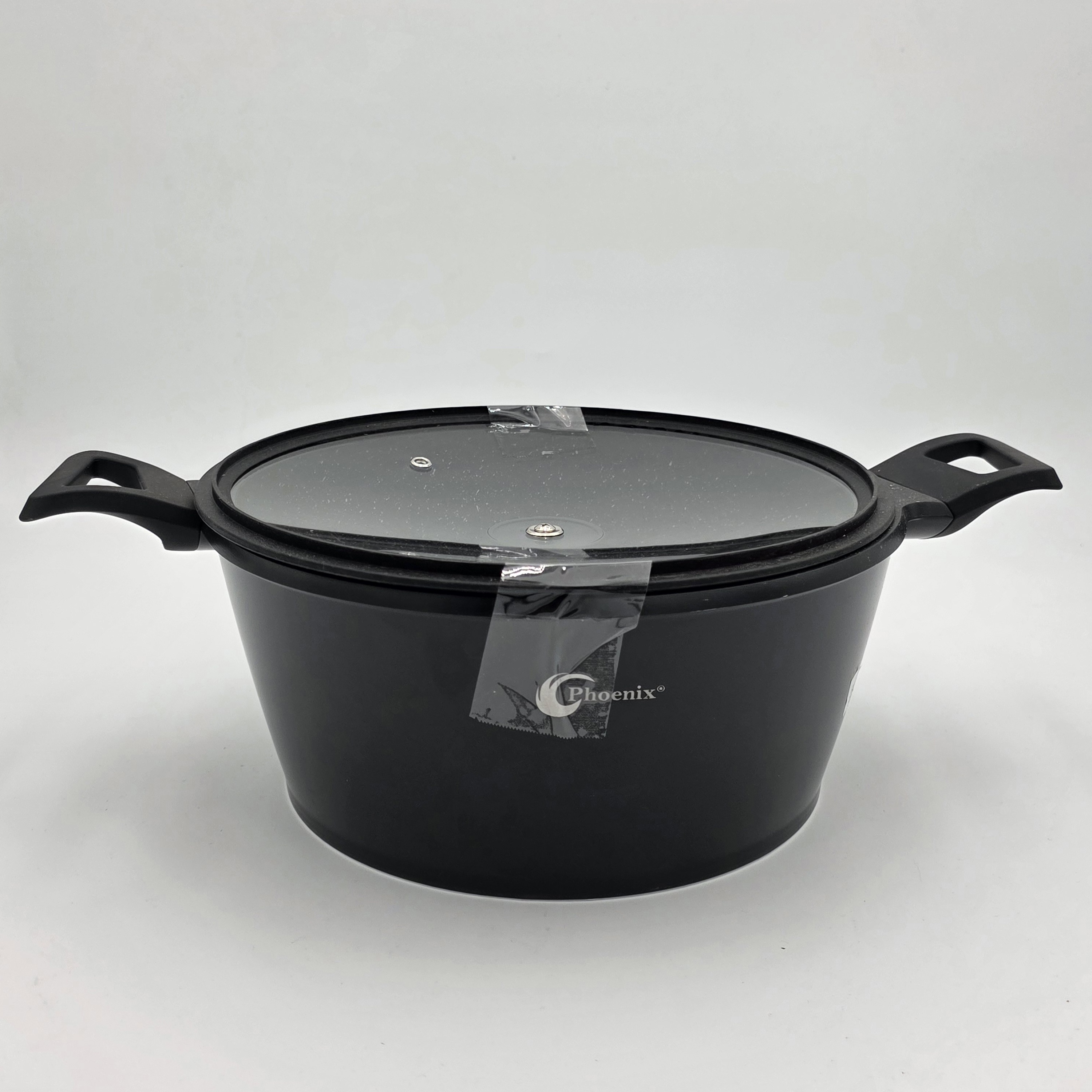 POT NON STICK BLACK GLASS COVER