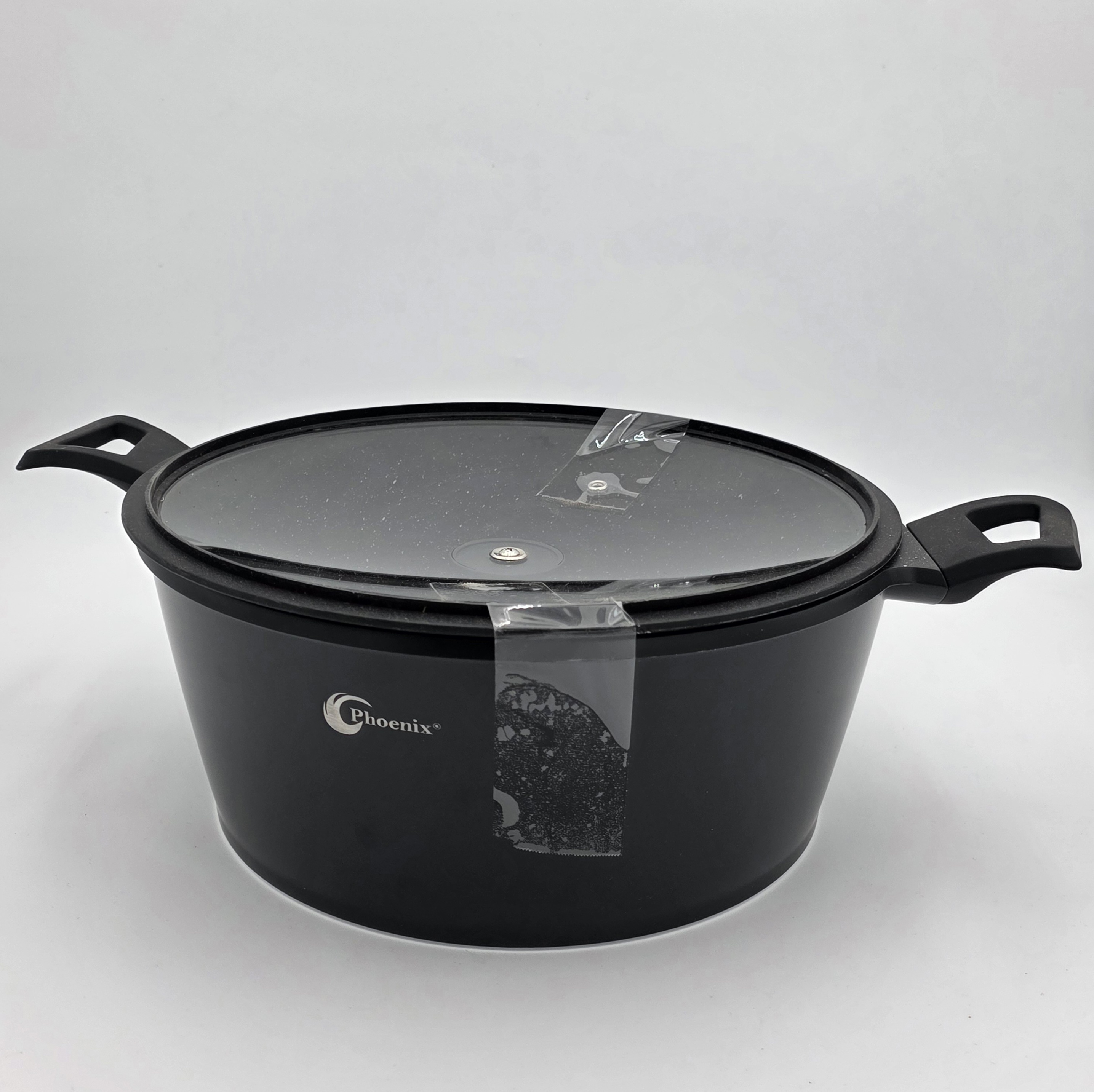 POT NON STICK BLACK GLASS COVER